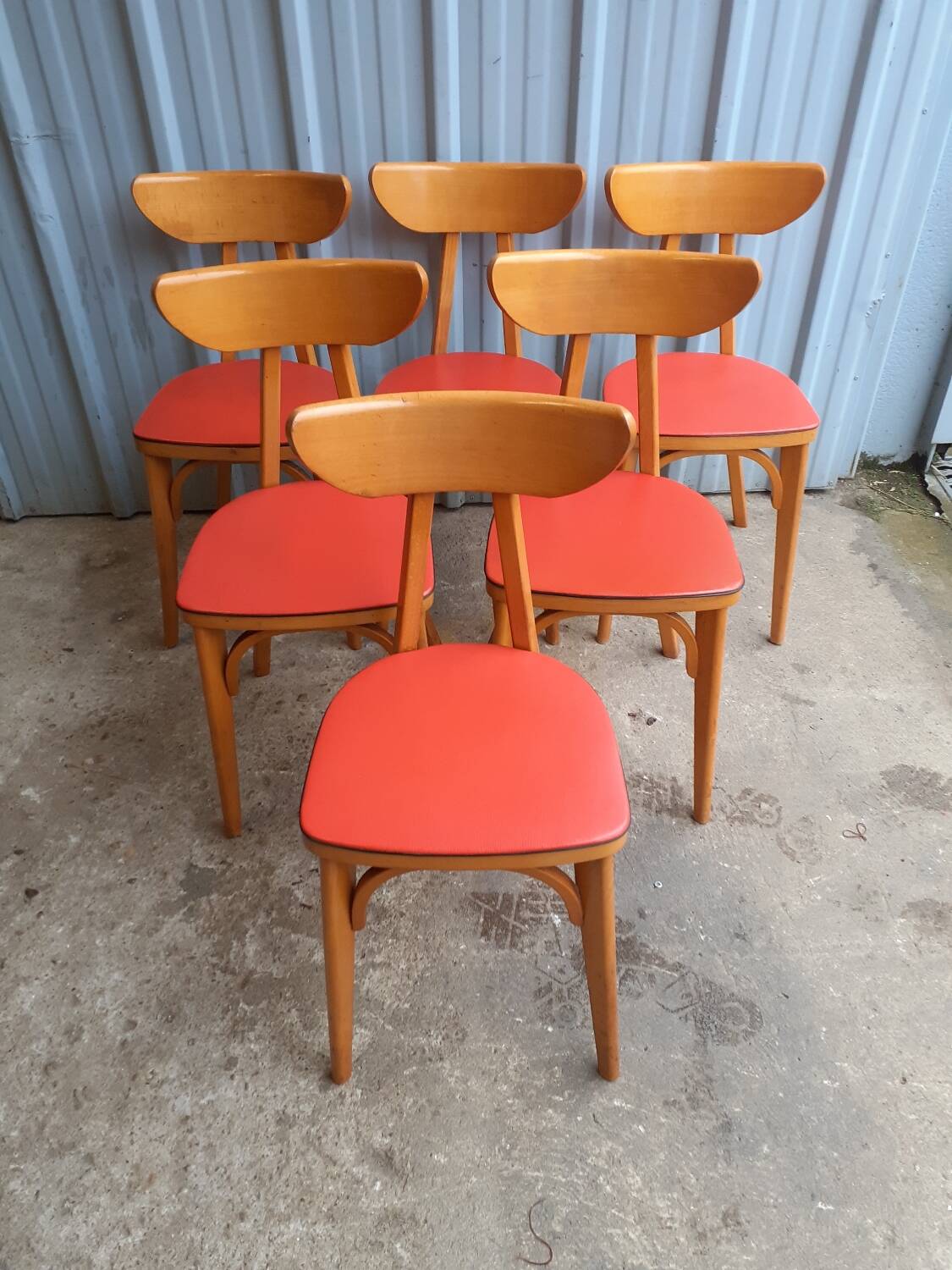 Set of 6 luterma "banana" chairs