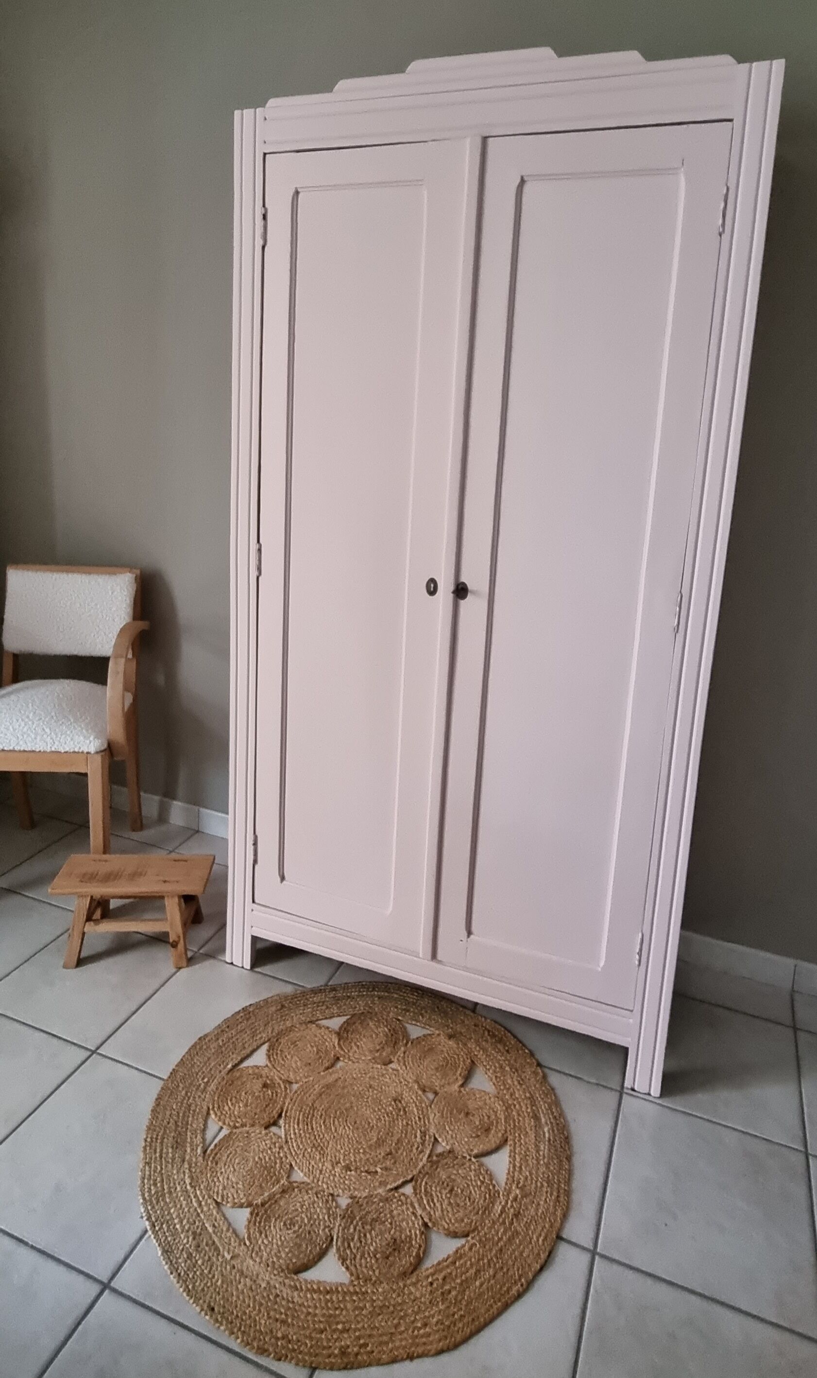 Wardrobe girl 2 doors pale pink