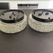 Pair of ceiling lights RZB moulded glass 1960. Germany