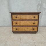 Maugrion vintage rattan dresser