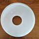 Vintage French White Opaque Round Glass Lantern Replacement Shade 3543