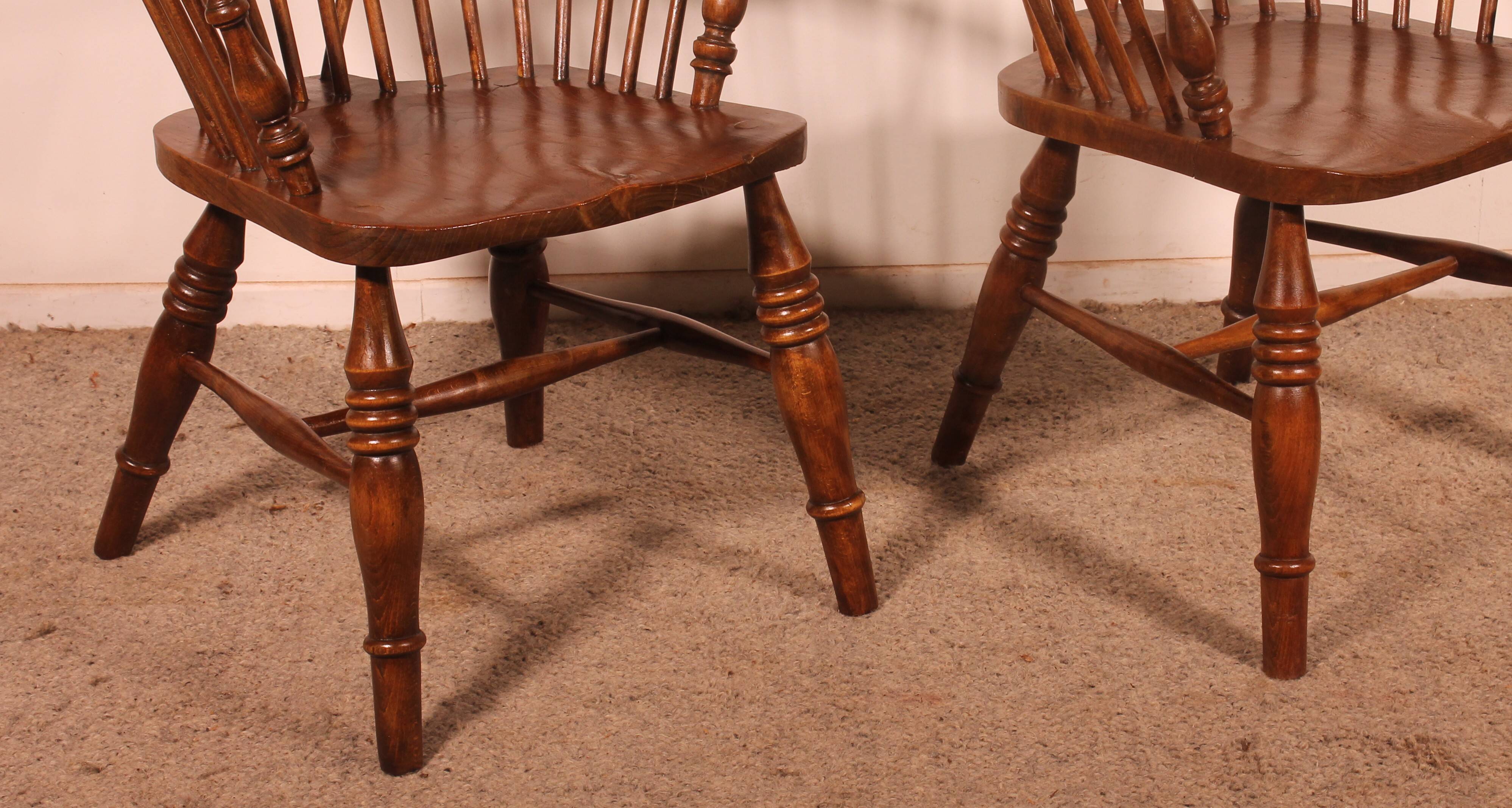 Paire De Fauteuils Windsor Anglais du 19° siècle