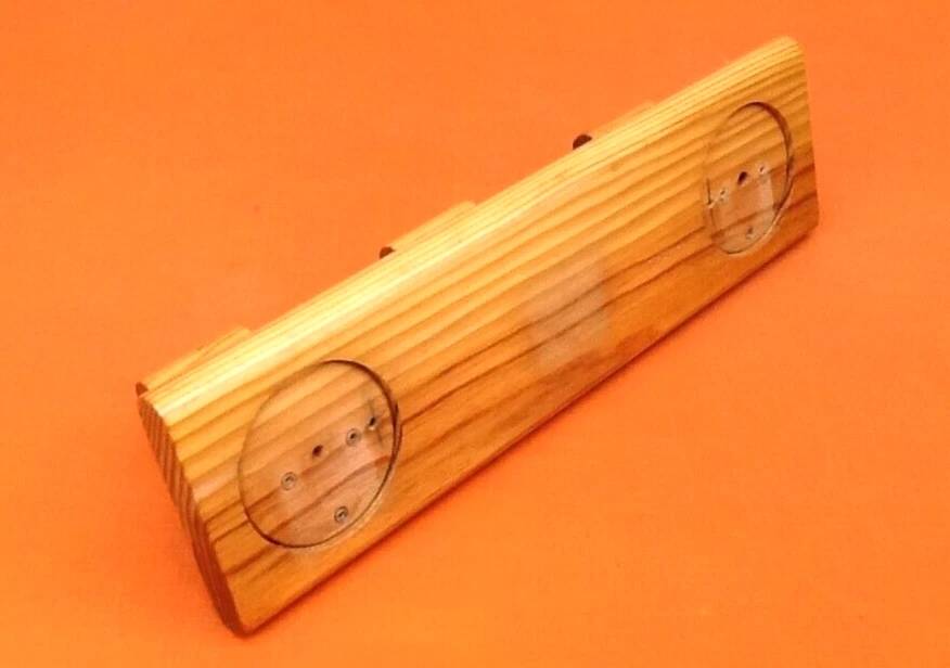 Wall coat rack 3 hooks Modernist style solid pine wood