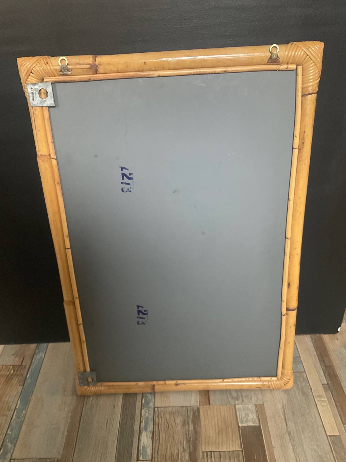 Vintage rattan mirror 76x54cm from the 70s