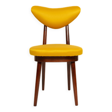 Midcentury Heart Chair in Yellow Satin Dedar Gildo Fabric, Europe, 1960s