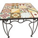 Wrought iron and wood table