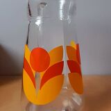 Carafe service and 2 glasses 70s