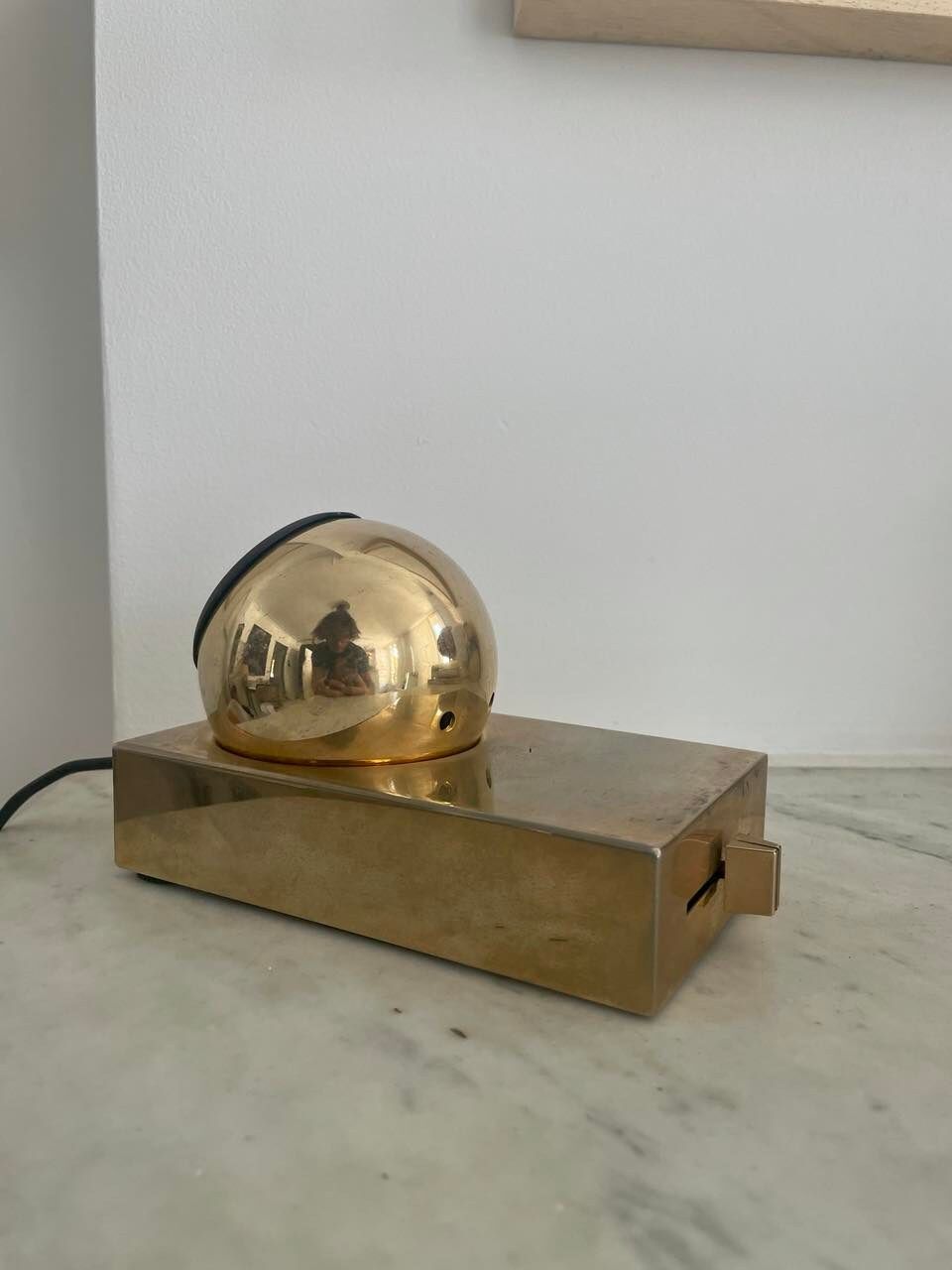 Applique vintage Disderot, laiton et orientable, France 1970