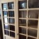 Small raw wood display cabinet
