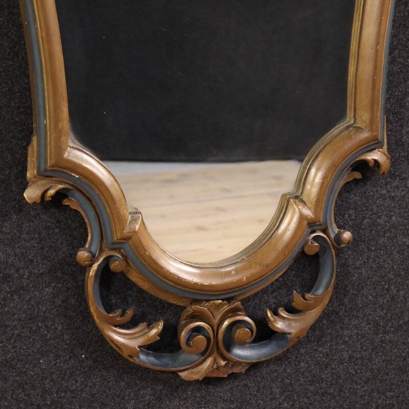 20th century Italian lacquered and gilded Louis XV style mirror