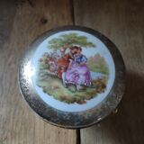 Bonbonnière pedestal table holder rings porcelain limoge