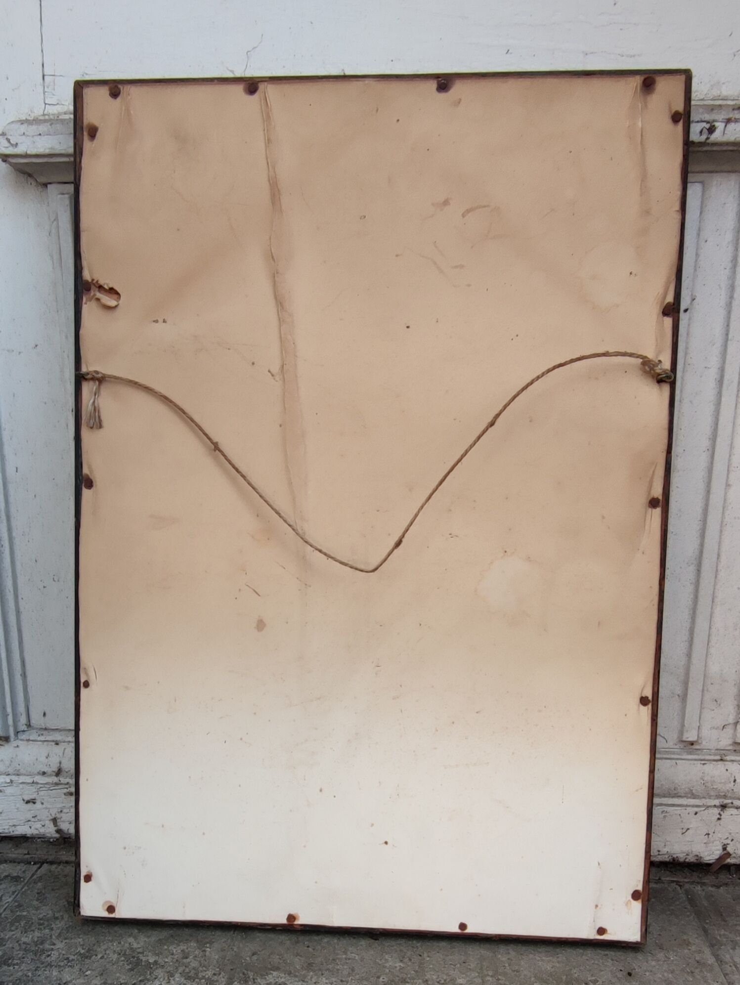 Antique mirror/black and gold frame