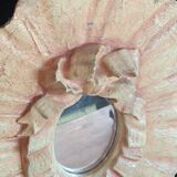 Painted oval plaster mirror