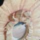 Oval painted plaster mirror