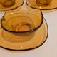 7-cup and saucer set VERECO France in amber glass – 1970s