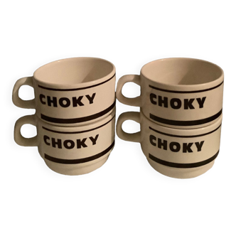 4 cups vintage choky coffee or chocolate