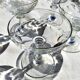 Champagne glasses 1 set of 4 crystal with flat ribs on curve