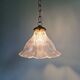 Suspension Holophane in ribbed transparent glass, 1930s