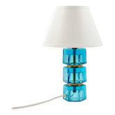 Scandinavian Glass & Brass Table Lamp by Carl Fagerlund for Orrefors, Sweden, 1960s