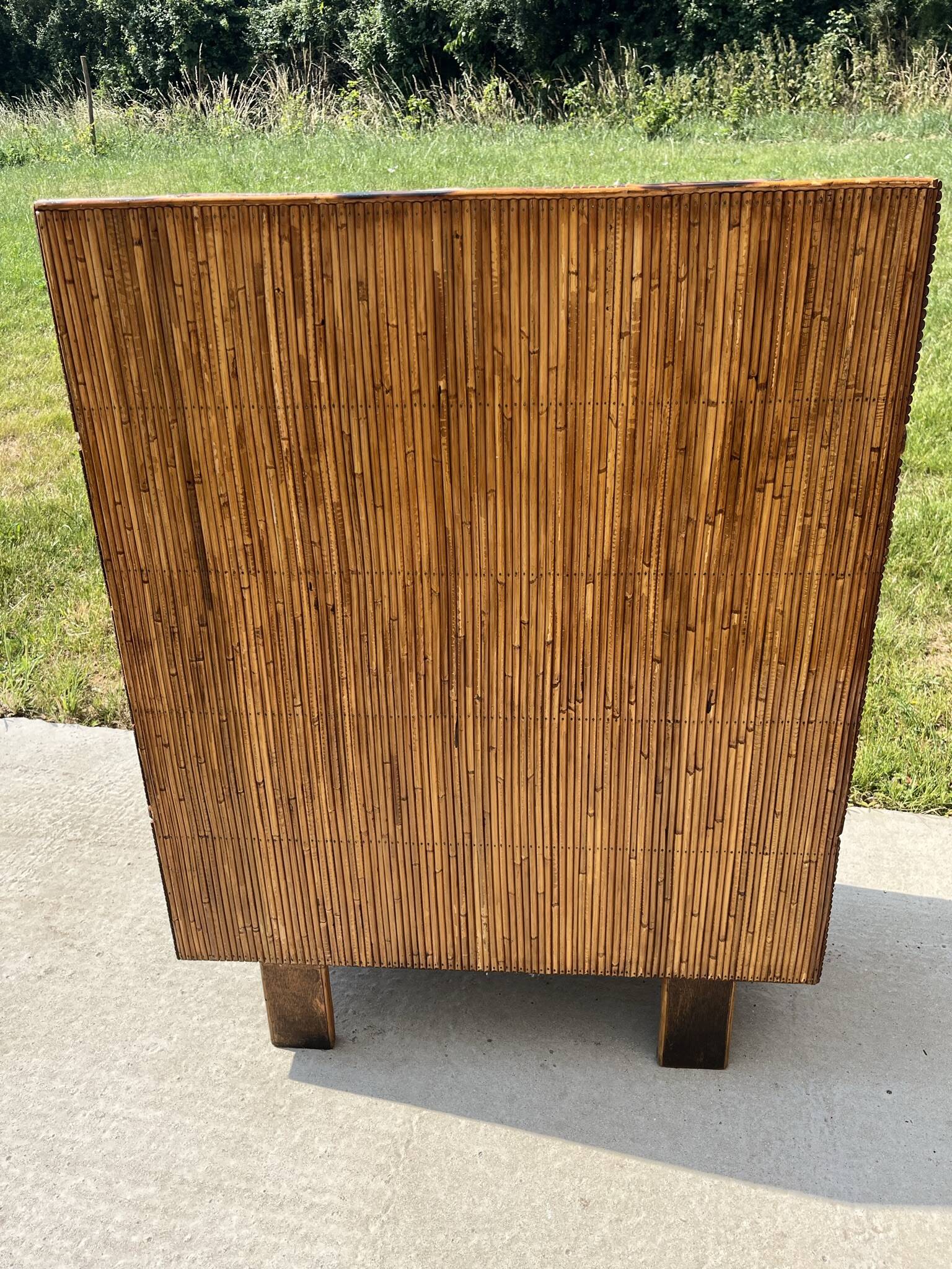Storage unit, rattan sideboard from the 50s/60s