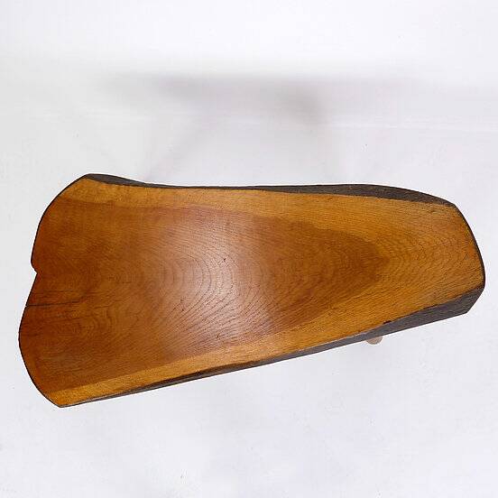 Vintage Brutalist coffee table / Side table in solid wood - 1960s