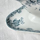 Vintage gravy boat Terre de fer French floral pattern