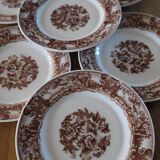 6 assiettes à dessert en opaline