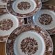 6 assiettes à dessert en opaline