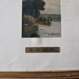 Henri Jacques Delpy (1877-1957) - Three oils on cardboard in the same frame - Landscapes