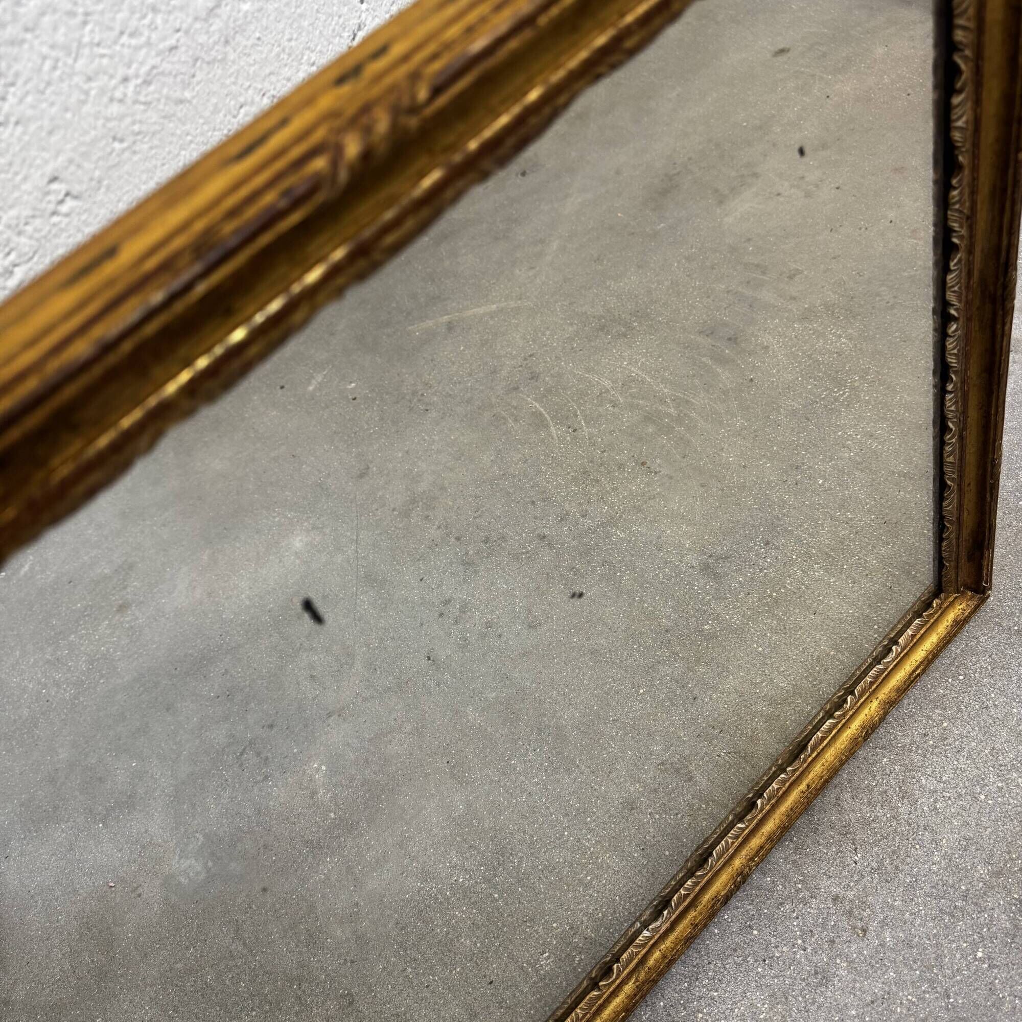 Superb antique mirror with a gilded frame – Maison Lebrun Paris (since 1847)