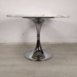 Marble chrome tulip table