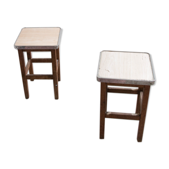 Pair of wooden stools