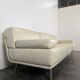 Cream leather 4-seater sofa