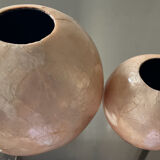 Duo of vintage mother-of-pearl vases