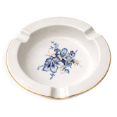 Circular Porcelain Ashtray from Meissen - Blue and Gold Floral Pattern