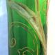 Vase "Spring" Art Nouveau enamelled glass Legras with purple iris and gold lace