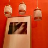 Suite of three hanging 1960, vintage opaline Scandinavian spirit