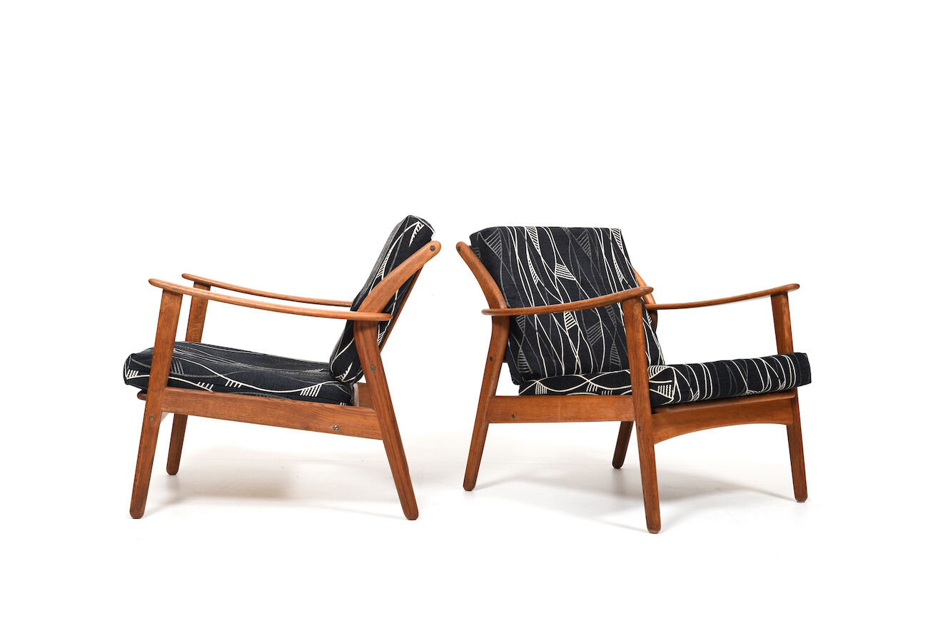 Pair of Danish Mid Century Easychairs by Nils Kofoed