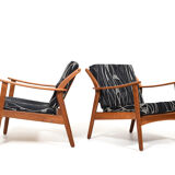 Pair of Danish Mid Century Easychairs by Nils Kofoed