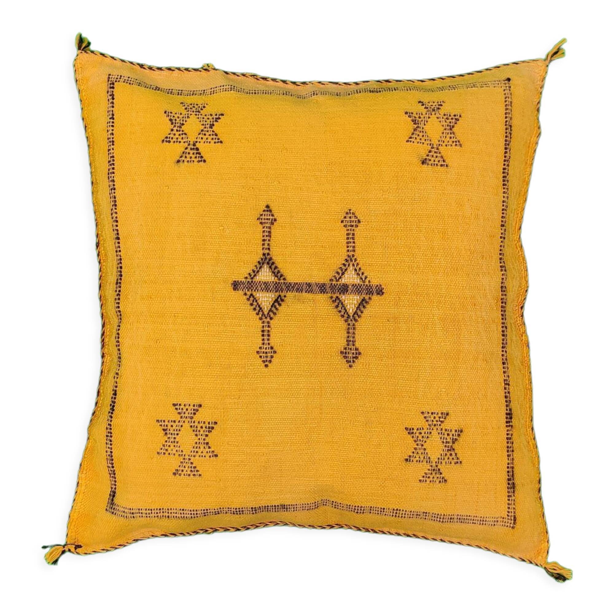 Berber cushion Moroccan yellow Sabra