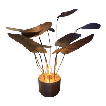Sculptural metal lamp, 1960s/70s