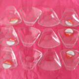 12 cups in the shape of scallop shell vintage pyrex glass
