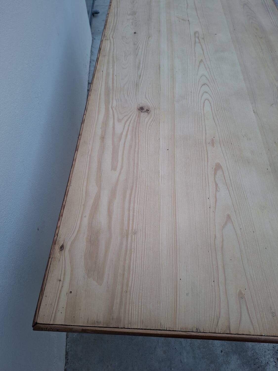 Old shop/work table with 2 drawers, Louis Philippe legs.