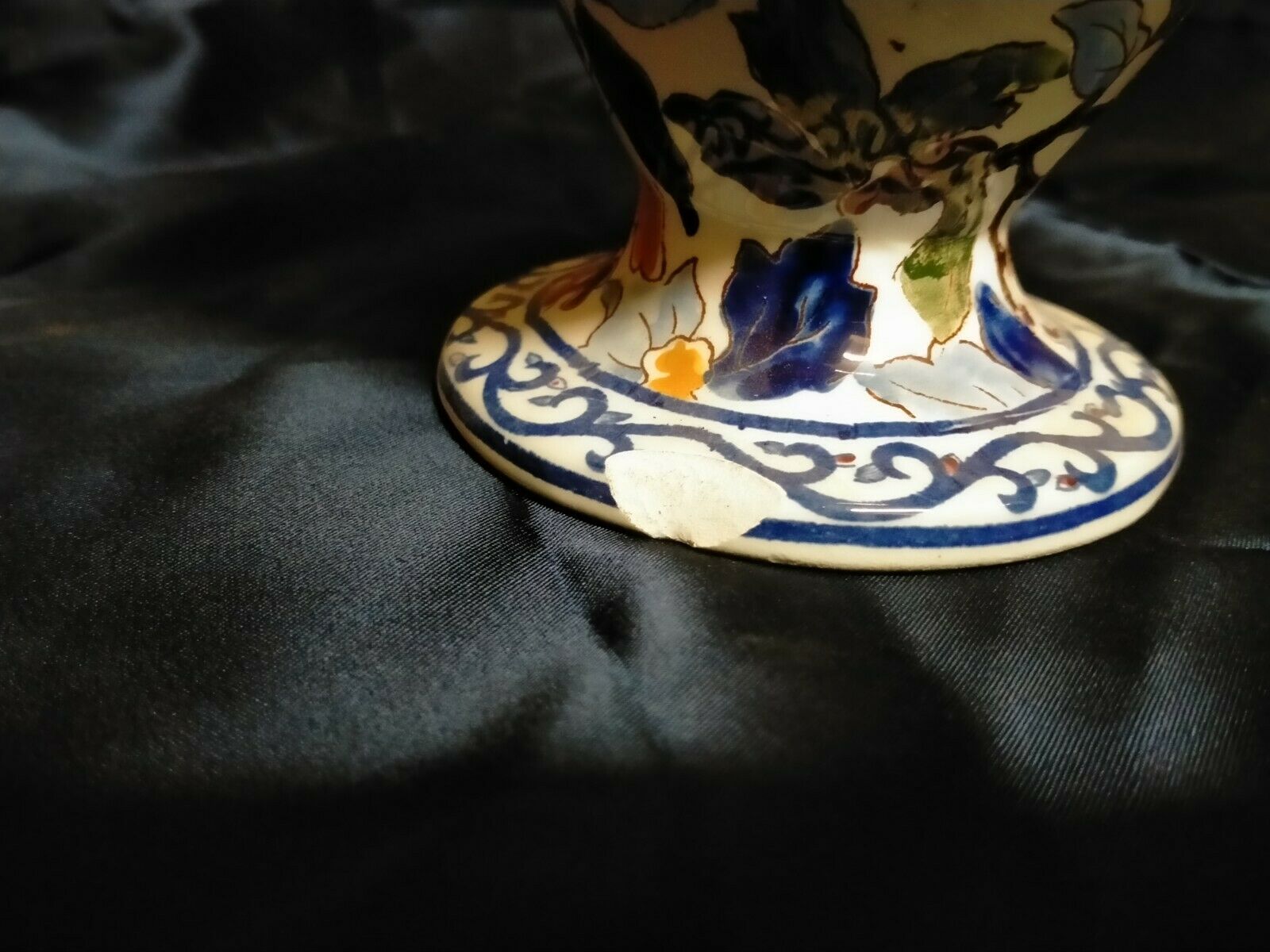 Gien earthenware vase with peony decoration