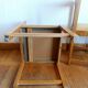 Six Scandinavian style chairs in elm and fabric.
