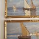 Set of 2 Oil Paintings on Wooden Panels Marine Sailboats Signed Salain