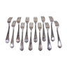 Set of 12 forks Rocaille silver metal