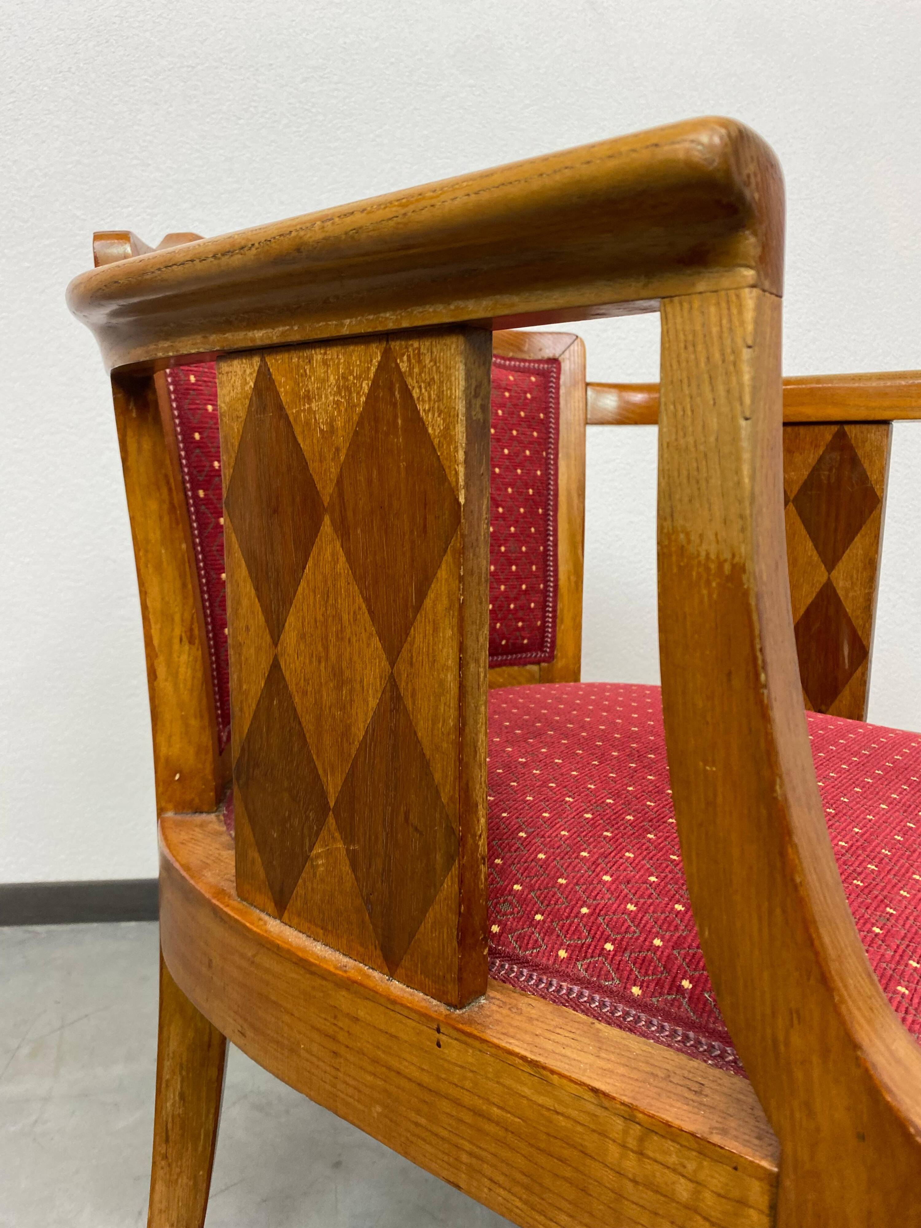 Art Deco office chair in walnut