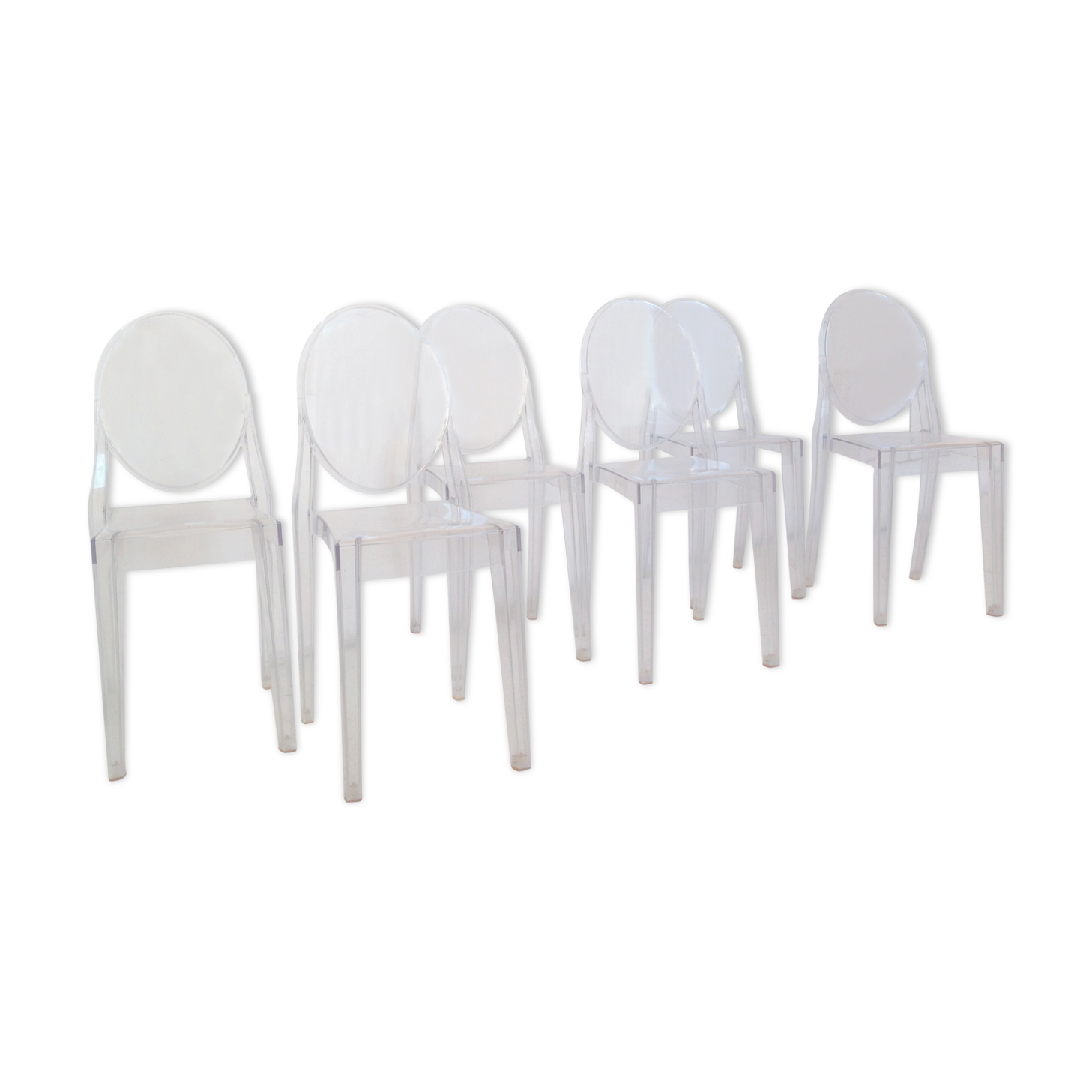 Set of six chairs Victoria Ghost design P. Starck for Kartell