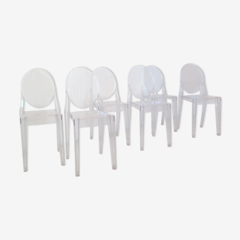 Six chaises Victoria Ghost design P. Starck pour Kartell